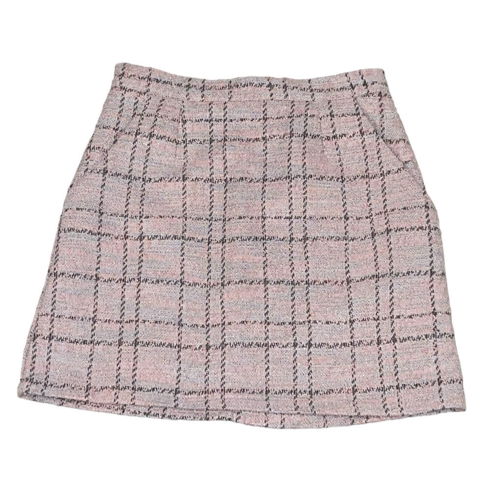 Women’s 8 Birdies Pink Plaid Knit Mini Skirt Small